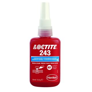 Loctite 243 Közepes szilárdságú, olajtűrő, magas hőállóságú menetrögzítő 50ml